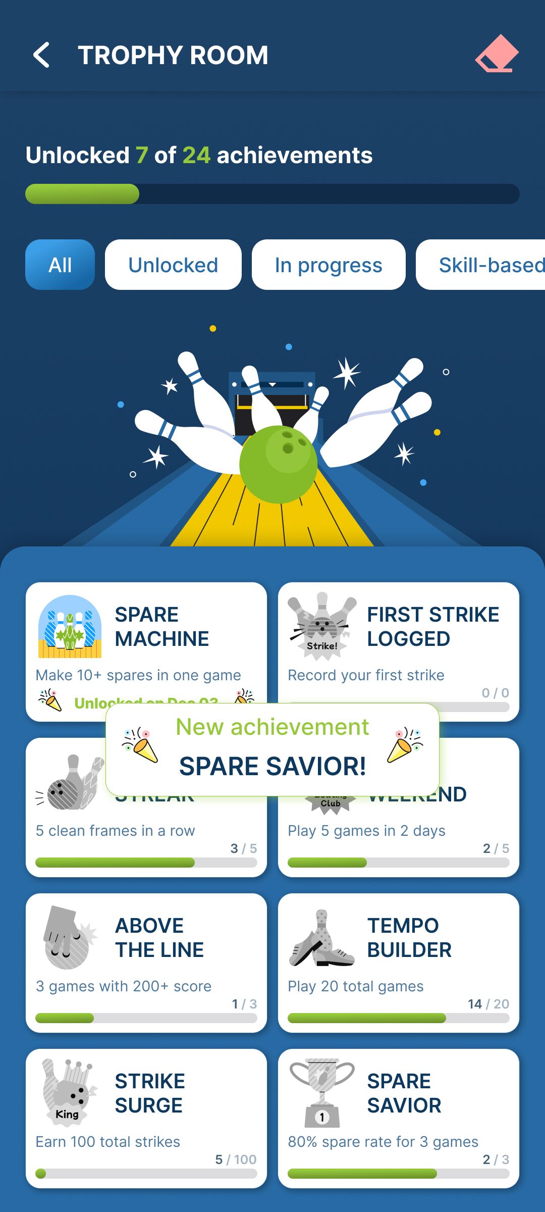 1x Bowling Stats Tracker - Trophy Room